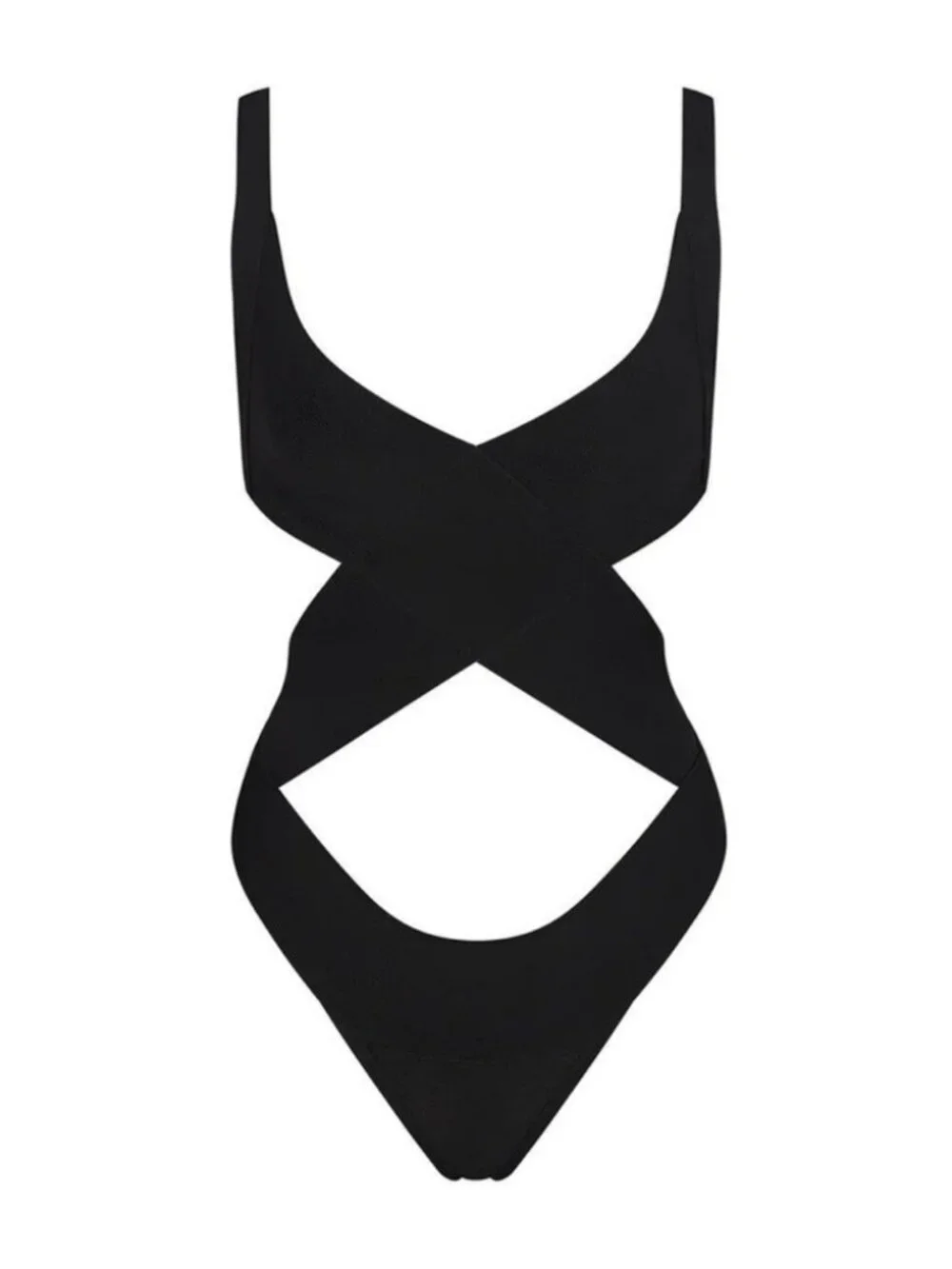 NWT SKIMS Monokini Cutout One Piece Swimsuit Black Size S